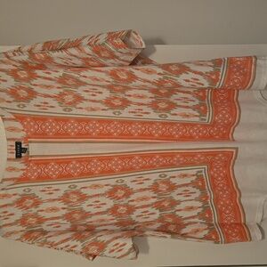 Women's Patterned Blouse - Red and White